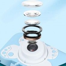 Camera Foto/Video EDAR, Pentru Copii, Model Fluture, Ecran LCD, Camera Duala, Rezolutie Foto 20MP, Video 1080P Full HD, Albastru