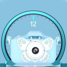 Camera Foto/Video EDAR, Pentru Copii, Model Fluture, Ecran LCD, Camera Duala, Rezolutie Foto 20MP, Video 1080P Full HD, Albastru