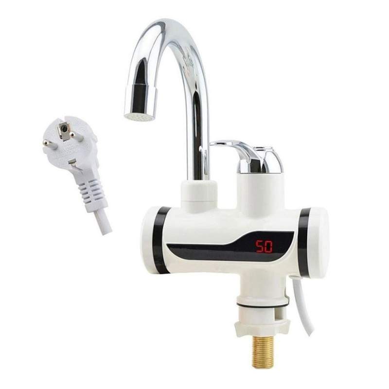 Robinet electric instant EDAR, Montare pe Chiuveta, Incalzire Rapida a Apei, Afisaj LCD al Temperaturii, Rotatie 360 Grade, Alb Robinet electric instant EDAR, Montare pe Chiuveta, Incalzire Rapida a Apei, Afisaj LCD al Temperaturii, Rotatie 360 Grade, Alb