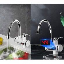 Robinet electric instant EDAR, Montare pe Chiuveta, Incalzire Rapida a Apei, Afisaj LCD al Temperaturii, Rotatie 360 Grade, Alb Robinet electric instant EDAR, Montare pe Chiuveta, Incalzire Rapida a Apei, Afisaj LCD al Temperaturii, Rotatie 360 Grade, Alb