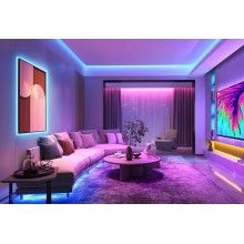 Kit Banda LED EDAR, RGB 5050, 5 M, 60 De Led-uri, Protectie IP20, Multicolor+Telecomanda Cu 44 De Taste+Transformator 12V 6A