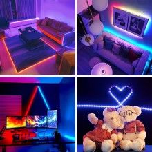 Kit Banda LED EDAR, RGB 5050, 5 M, 60 De Led-uri, Protectie IP20, Multicolor+Telecomanda Cu 44 De Taste+Transformator 12V 6A
