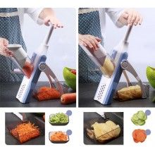 Feliator EDAR® manual, pentru fructe si legume, cu 4 functii, pliabil. alb/albastru Feliator EDAR® manual, pentru fructe si legume, cu 4 functii, pliabil. alb/albastru