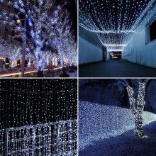 Instalatie de Craciun Liniara EDAR, 8 Jocuri de Lumini Interschimbabile, pentru Interior/Exterior, Rola 30m, Fir Negru, Alb rece