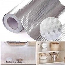 Folie Autoadeziva EDAR pentru Bucatarie, Rola cu Design Tip Aluminiu, 60cm x2m, Argintiu Folie Autoadeziva EDAR pentru Bucatarie, Rola cu Design Tip Aluminiu, 60cm x2m, Argintiu
