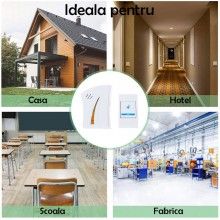 Sonerie Wireless SN1 SIKS Cu Lumini, La Priza, 100 m, Alba