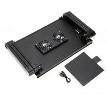 Masa functionala pentru laptop SIKS®, doua ventilatoare, reglabila, aluminiu, negru
