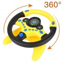 Jucarie Interactiva tip Volan Cu Sunete Si Lumini SIKS, Se Fixeaza Pe Suprafete, Rotire 360 Grade, 3 Baterii AA, Galben Jucarie Interactiva tip Volan Cu Sunete Si Lumini SIKS, Se Fixeaza Pe Suprafete, Rotire 360 Grade, 3 Baterii AA, Galben