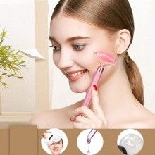 Aparat EDAR® pentru masaj facial, rola pentru diminiarea ridurilor, aspect sanatos al tenului, maner roz Aparat EDAR® pentru masaj facial, rola pentru diminiarea ridurilor, aspect sanatos al tenului, maner roz