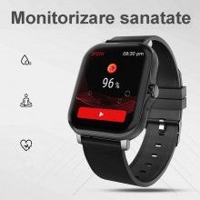 Ceas Smartwatch SIKS, Termometru, Saturatie Oxigen, Ritm Cardiac, Tensiune Arteriala, Notificari, Pedometru, Monitorizare som... Ceas Smartwatch SIKS, Termometru, Saturatie Oxigen, Ritm Cardiac, Tensiune Arteriala, Notificari, Pedometru, Monitorizare som...