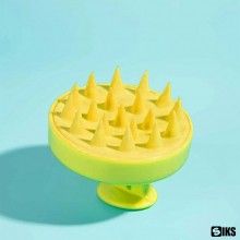 Perie SIKS pentru Masaj Capilar, Samponare si Curatare Scalp, Stimulare Crestere Par, Silicon, Galben