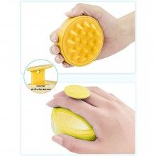 Perie SIKS pentru Masaj Capilar, Samponare si Curatare Scalp, Stimulare Crestere Par, Silicon, Galben