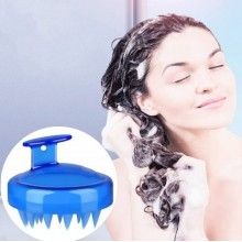 Perie EDAR pentru Masaj Capilar, Samponare si Curatare Scalp, Stimulare Crestere Par, Silicon, Albastru