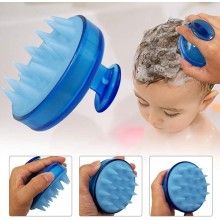Perie EDAR pentru Masaj Capilar, Samponare si Curatare Scalp, Stimulare Crestere Par, Silicon, Albastru
