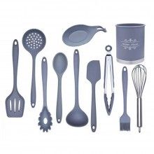 Set Ustensile de Bucatarie SIKS, 11 Piese, Silicon, Gri