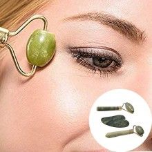 Set 2 x Rola de Masaj Facial Gua Sha EDAR, Piatra de Jad, Pentru Fata si Corp, Anti-Rid, Verde Set 2 x Rola de Masaj Facial Gua Sha EDAR, Piatra de Jad, Pentru Fata si Corp, Anti-Rid, Verde