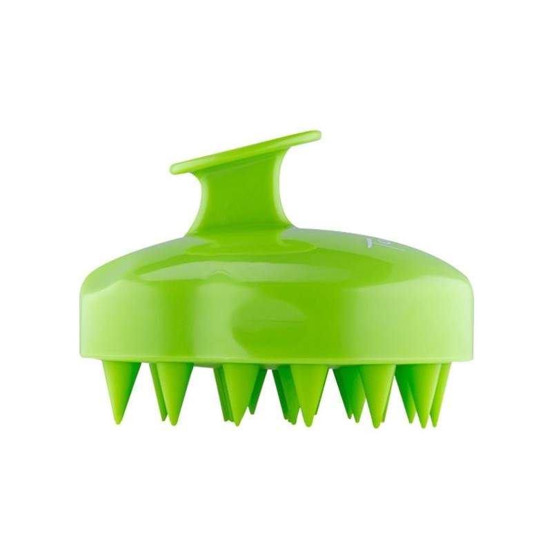 Perie EDAR pentru Masaj Capilar, Samponare si Curatare Scalp, Stimulare Crestere Par, Silicon, Verde