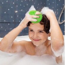 Perie EDAR pentru Masaj Capilar, Samponare si Curatare Scalp, Stimulare Crestere Par, Silicon, Verde