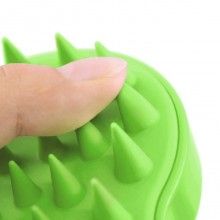 Perie EDAR pentru Masaj Capilar, Samponare si Curatare Scalp, Stimulare Crestere Par, Silicon, Verde