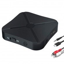 Transmitator si receptor audio KN319 SIKS, 2 in 1, fara Fir, Compatibil Bluetooth 5.0, Audio stereo, Jack 3,5 mm, pentru PC, ...
