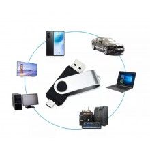 Stick Memorie EDAR, 16 GB, 2 in 1, cu USB 3.0 si Type-C, 360⁰, Compatibil Smart Phone, Computer, Tablete si alte Device-uri c...