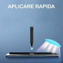 Folie din sticla SIKS cu adeziv UV Digitech Glass pentru Samsung Galaxy S10, lampa UV inclusa, transparenta
