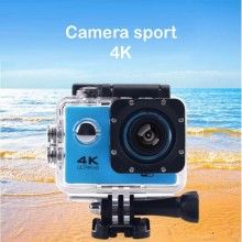 Camera sport 4K SIKS, rezistenta la apa, foto/video, ecran LCD, Albastru