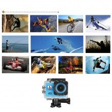 Camera sport 4K SIKS, rezistenta la apa, foto/video, ecran LCD, Albastru