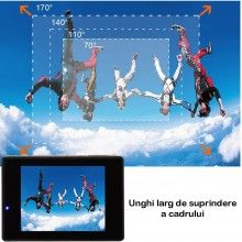 Camera sport 4K SIKS, rezistenta la apa, foto/video, ecran LCD, Albastru