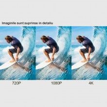 Camera sport 4K SIKS, rezistenta la apa, foto/video, ecran LCD, Albastru