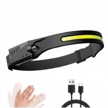 Lanterna Cu Acumulator Intern EDAR, 45m, 350 Lumeni, Frontala, Pentru Cap, USB TYPE C Pescuit, Camping, Drumetii, Cu Senzor M...