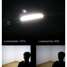 Lanterna Cu Acumulator Intern EDAR, 45m, 350 Lumeni, Frontala, Pentru Cap, USB TYPE C Pescuit, Camping, Drumetii, Cu Senzor M...