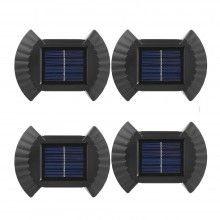 Set 4 Lampi Solare EDAR, Rezistente La Apa IP65, Lumina Bidirectionala, 2 LED SMD, 200mah , Negru