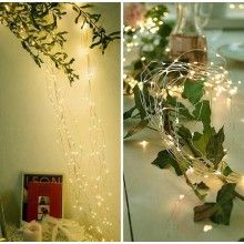 Ghirlanda Luminoasa Decorativa Solara EDAR Din Cupru, Lumina Galben Cald, Prindere Tip Tarus, 12 M Cu 100 X LED Ghirlanda Luminoasa Decorativa Solara EDAR Din Cupru, Lumina Galben Cald, Prindere Tip Tarus, 12 M Cu 100 X LED