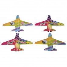 Pistol SIKS Tip Lansator De Avioane De Jucarie, Cu 4 Avioane Incluse, Galben