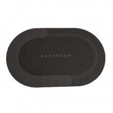 Covor de Baie Antiderapant SIKS, Model „Bathroom”, Oval, 78 x 48 cm, Gri Inchis