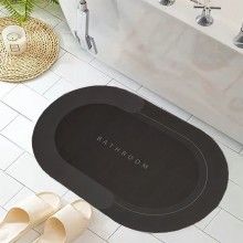 Covor de Baie Antiderapant SIKS, Model „Bathroom”, Oval, 78 x 48 cm, Gri Inchis Covor de Baie Antiderapant SIKS, Model „Bathroom”, Oval, 78 x 48 cm, Gri Inchis