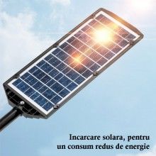 Lampa Solara Stradala W7101B-5 SIKS, Panou Solar, Senzor De Miscare Si Telecomanda, 14 x Led COB Lampa Solara Stradala W7101B-5 SIKS, Panou Solar, Senzor De Miscare Si Telecomanda, 14 x Led COB
