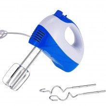 Mixer de Mana Electric JU509 SIKS, 5 Viteze, Alimentare la Priza, Doua Teluri, Doua Carlige pentru Aluat, Albastru/Alb Mixer de Mana Electric JU509 SIKS, 5 Viteze, Alimentare la Priza, Doua Teluri, Doua Carlige pentru Aluat, Albastru/Alb