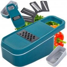 Razatoare Multifunctionala 5 in 1 SIKS pentru Legume si Fructe, Lame Interschimbabile, Usor de Curatat, Turcoaz Razatoare Multifunctionala 5 in 1 SIKS pentru Legume si Fructe, Lame Interschimbabile, Usor de Curatat, Turcoaz