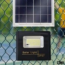Proiector LED SIKS de Exterior De 15W Cu Panou Solar, Telecomanda Cu Functii Multiple, 108 Led-Uri, IP 67, Incarcare Solara, ...