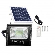 Proiector LED SIKS de Exterior De 100W Cu Panou Solar, Telecomanda Cu Functii Multiple, IP 67, Incarcare Solara, Negru