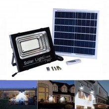 Proiector LED SIKS de Exterior De 100W Cu Panou Solar, Telecomanda Cu Functii Multiple, IP 67, Incarcare Solara, Negru