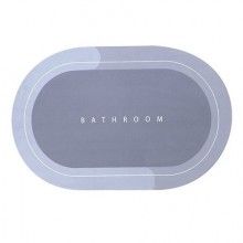 Covor de Baie EDAR, Antiderapant, Model „Bathroom”, Oval, 57 x 38 cm, Albastru