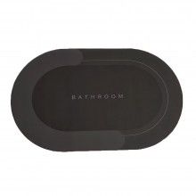 Covor de Baie EDAR, Antiderapant, Model „Bathroom”, Oval, 80 x 45 cm, Gri Inchis