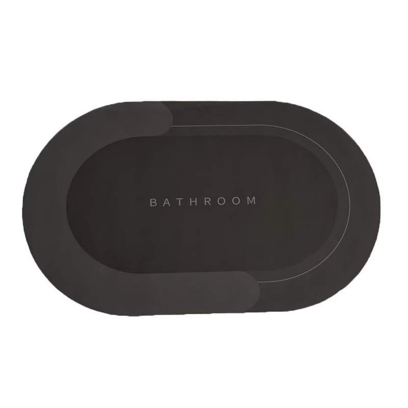 Covor de Baie EDAR, Antiderapant, Model „Bathroom”, Oval, 80 x 45 cm, Gri Inchis Covor de Baie EDAR, Antiderapant, Model „Bathroom”, Oval, 80 x 45 cm, Gri Inchis