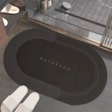 Covor de Baie EDAR, Antiderapant, Model „Bathroom”, Oval, 80 x 45 cm, Gri Inchis Covor de Baie EDAR, Antiderapant, Model „Bathroom”, Oval, 80 x 45 cm, Gri Inchis