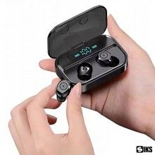 Casti Bluetooth 5.3 SIKS, T50, 45mah Microfon Dual Apel HD, Display LED Inteligent, Wireless, Cutie Pentru Incarcare, Negre
