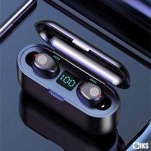 Casti Bluetooth 5.1 SIKS, T20, 50mah, Microfon Dual, Apel HD, Display LED Inteligent, Wireless, Cutie Pentru Incarcare, Negre