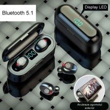 Casti Bluetooth 5.1 SIKS, T20, 50mah, Microfon Dual, Apel HD, Display LED Inteligent, Wireless, Cutie Pentru Incarcare, Negre Casti Bluetooth 5.1 SIKS, T20, 50mah, Microfon Dual, Apel HD, Display LED Inteligent, Wireless, Cutie Pentru Incarcare, Negre